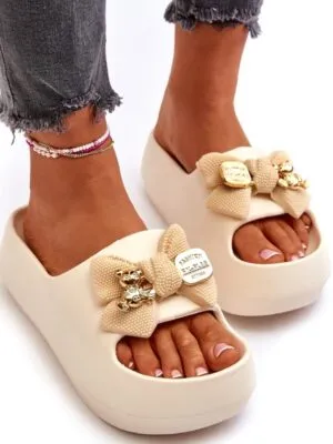 Klapki Piankowe Beige Miś