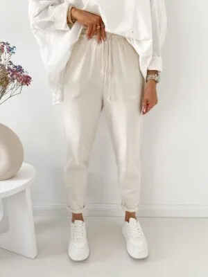 Spodnie Dresowe Wiya Beige
