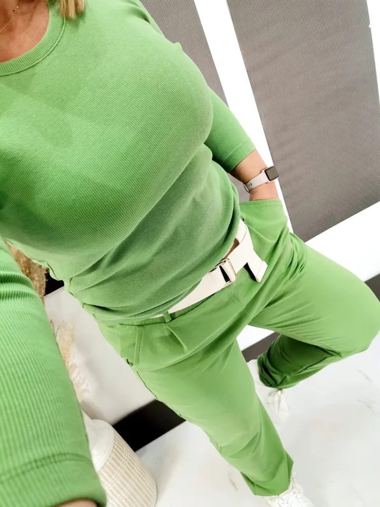 Bluzka w prążek Grrass Green 3/4 rękaw - obrazek 3