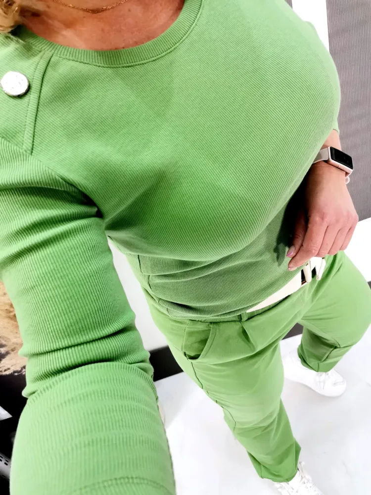 Bluzka w prążek Grrass Green 3/4 rękaw - obrazek 2