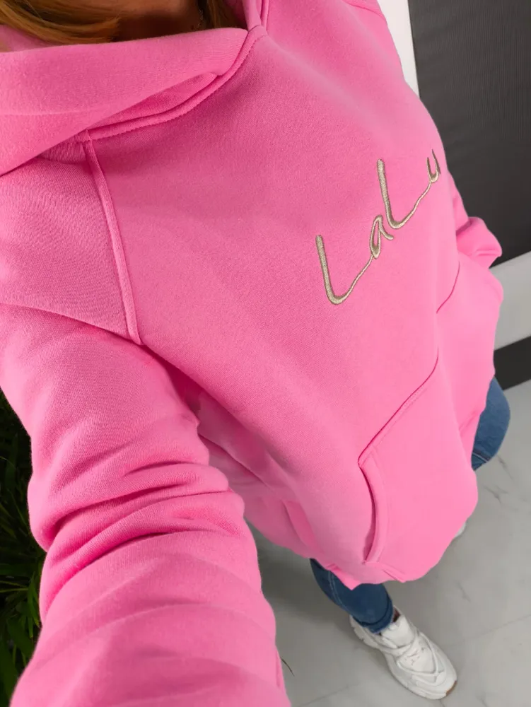 Bluza Dłuższa Candy Pink Kaptur-rozporki - obrazek 5