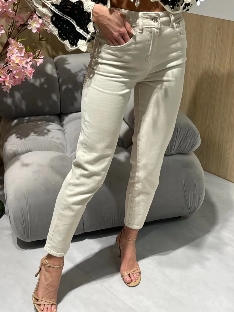 Spodnie Grace Beige Momfit