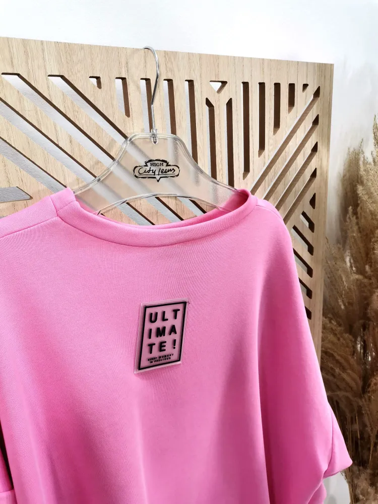 Bluza mocno oversize Candy Pink TIGER - obrazek 4