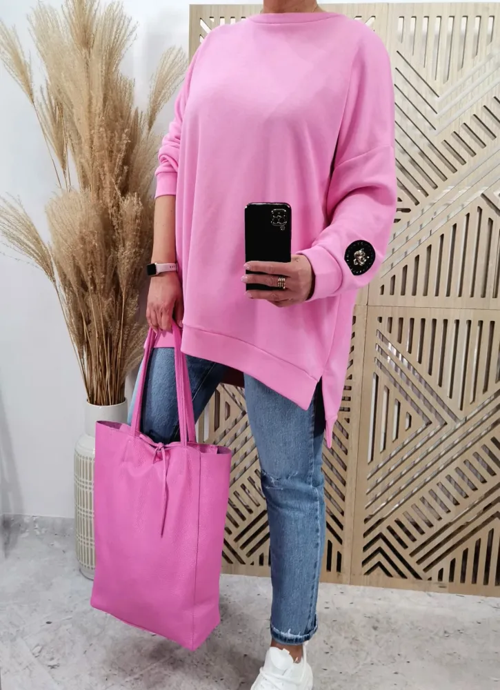 Bluza mocno oversize Candy Pink TIGER