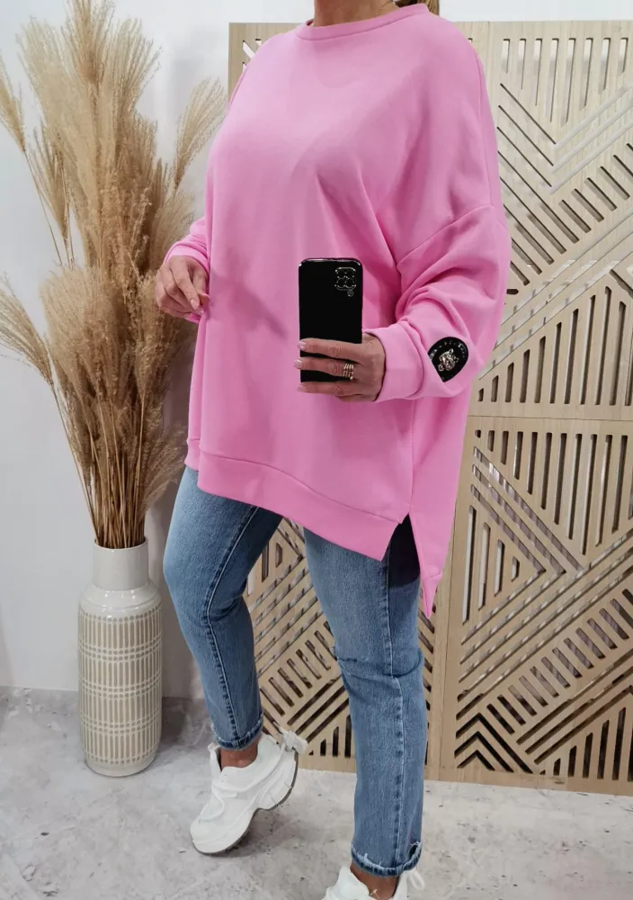 Bluza mocno oversize Candy Pink TIGER - obrazek 3