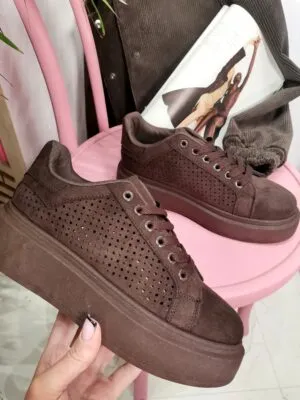 Buty na platformie Brązowe