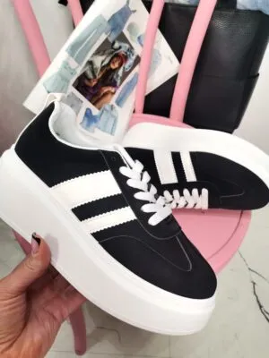 Buty Sneakersy Biało/Czarne