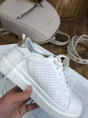 Buty sportowe Białe skóra naturalna