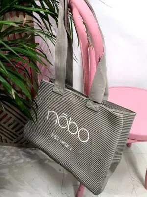 Torebka shopper Beige/White Nobo