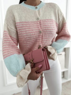 Sweter pastelowy Nel rozpinany