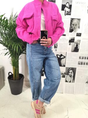 Kurtka Bomberka Bucle Fuchsia