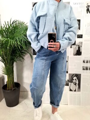 Kurtka Bomberka Bucle Baby blue