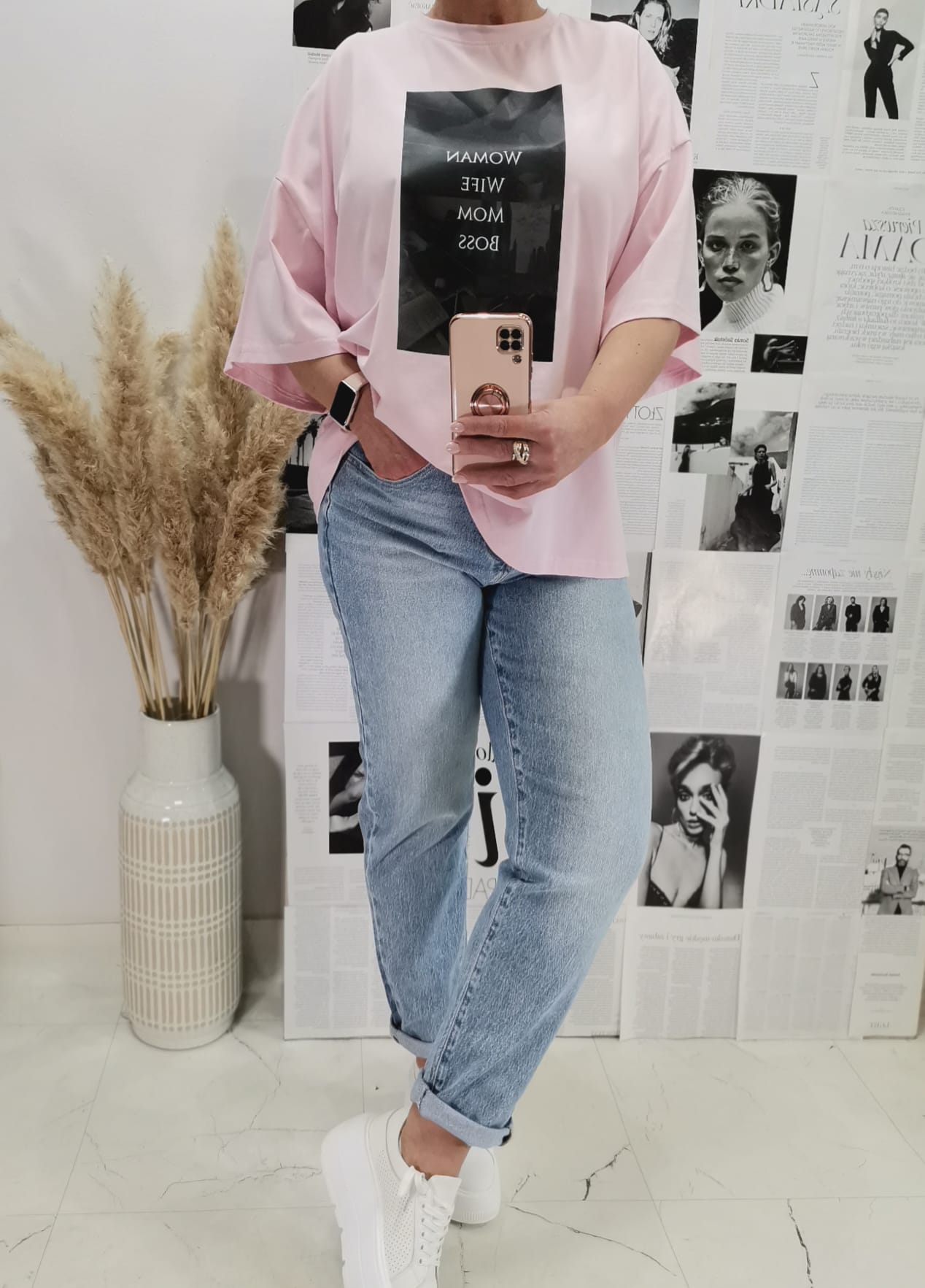T-shirt Woman oversize Powder pink