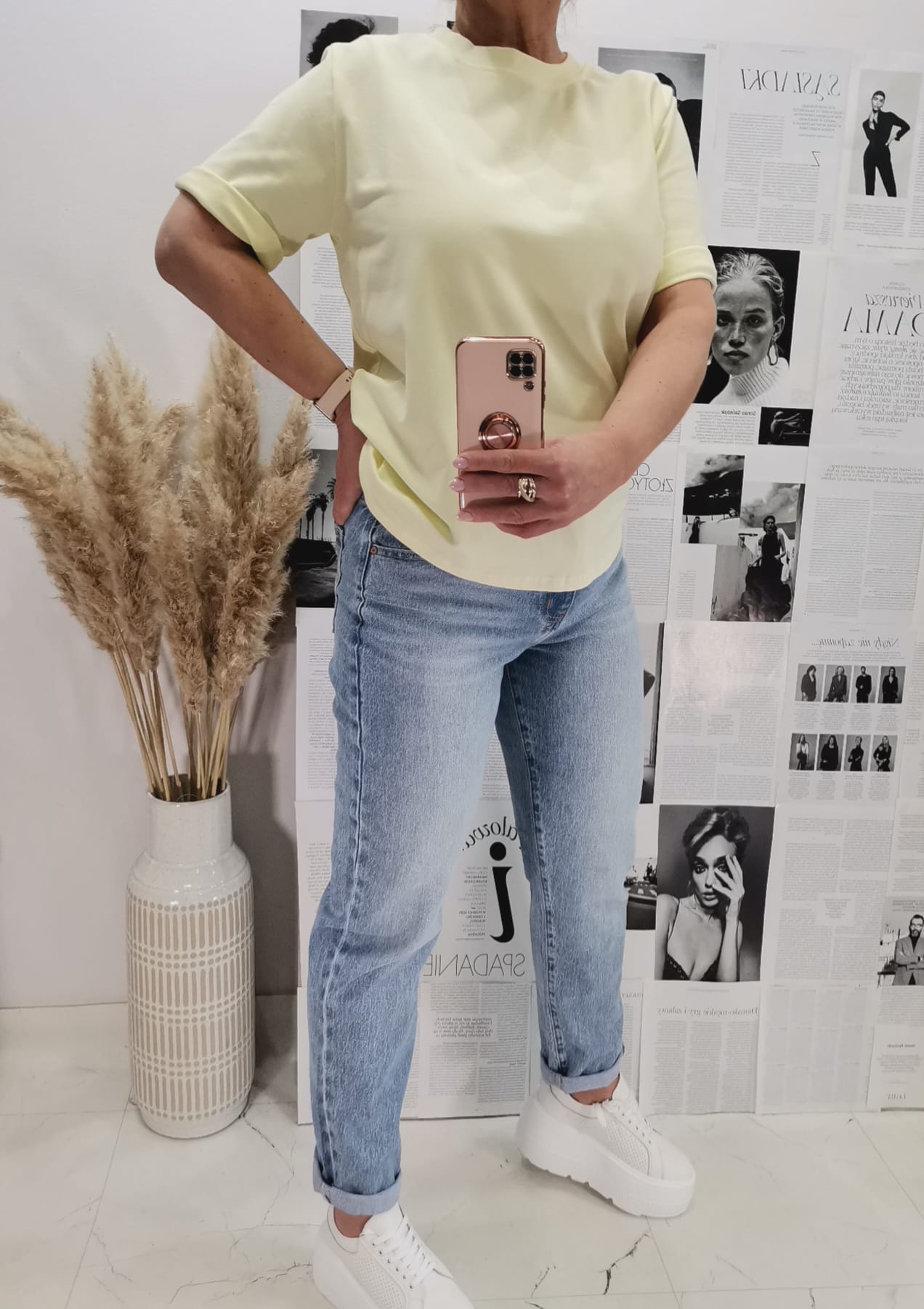 T-shirt Basic Butter yellow MINIMAL - obrazek 4