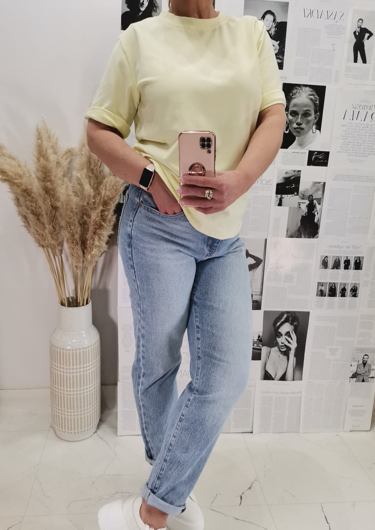 T-shirt Basic Butter yellow MINIMAL - obrazek 3