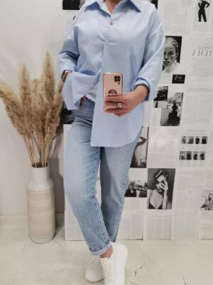 Koszula Cleo w paseczki Blue/white