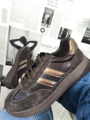 Buty sport. skóra naturalna Brązowe
