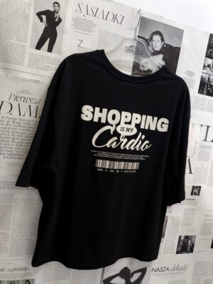 T-shirt Czarny Shopping is Cardio
