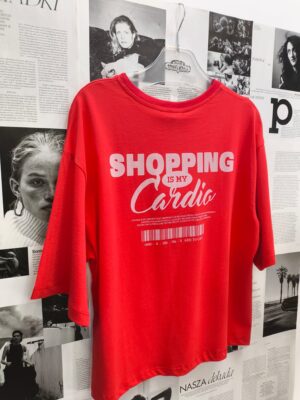 T-shirt Czerwony Shopping is Cardio