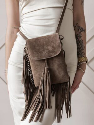 Torebka Boho skóra naturalna Taupe