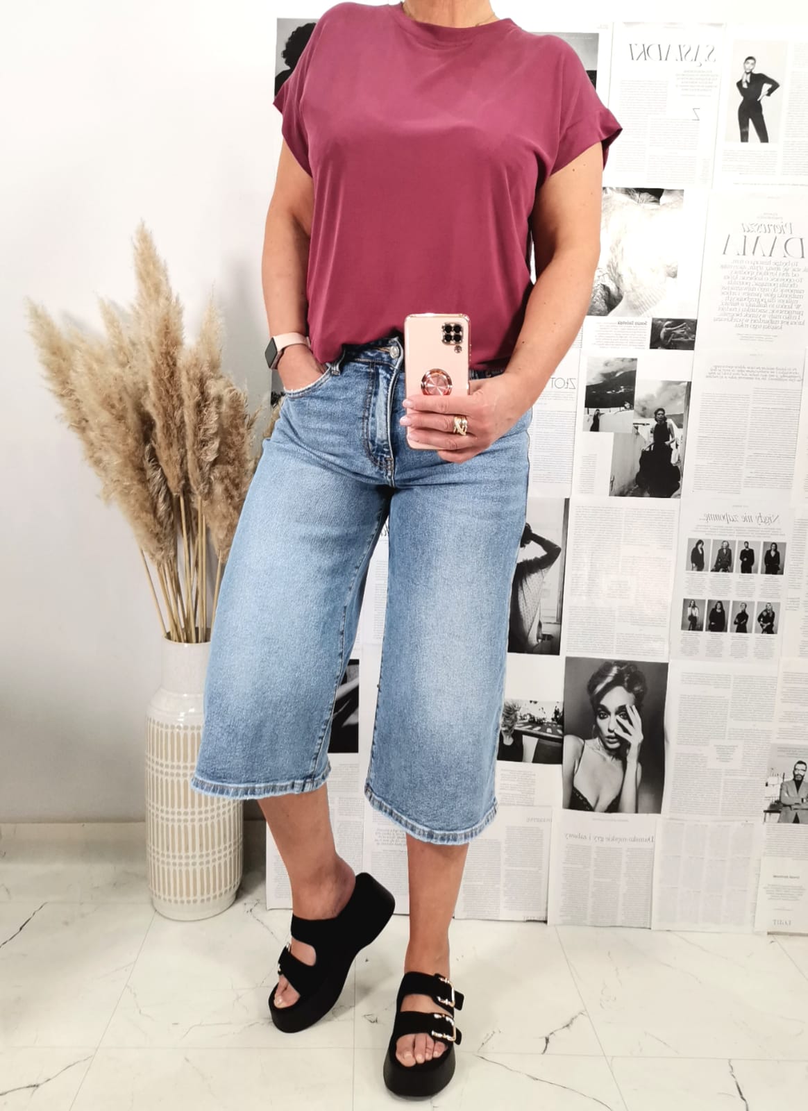 Spodnie denim jeans Bermudy - obrazek 5