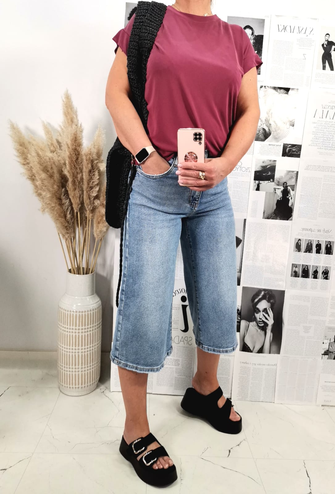Spodnie denim jeans Bermudy - obrazek 3