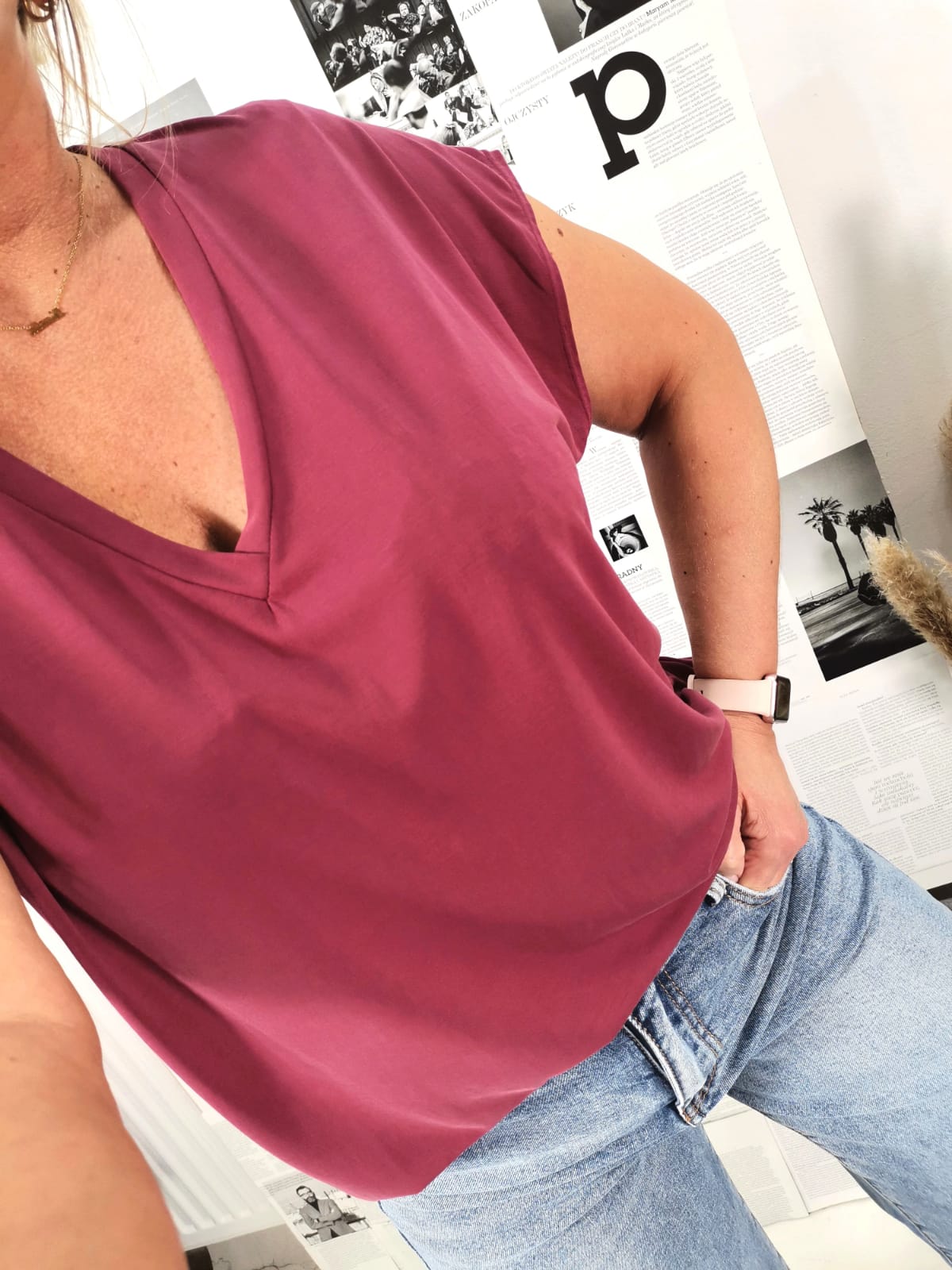Bluzka Cleo burgunde