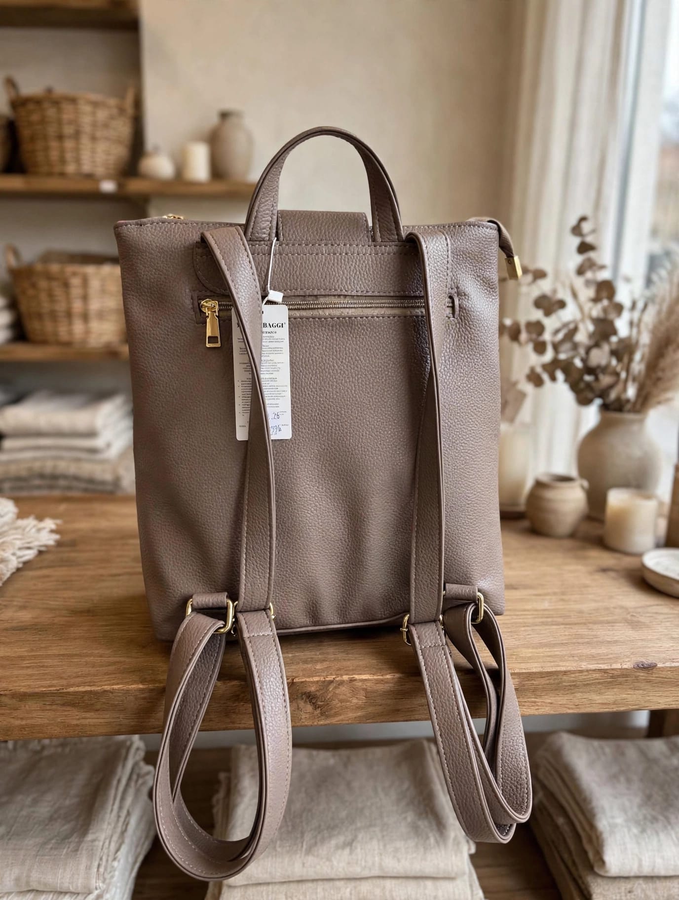 Torebka Plecak caffe vintage Laura Biaggi - obrazek 3