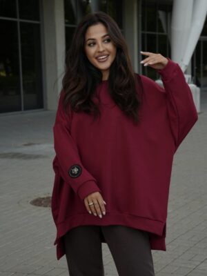 Bluza mocno oversize Burgunde TIGER