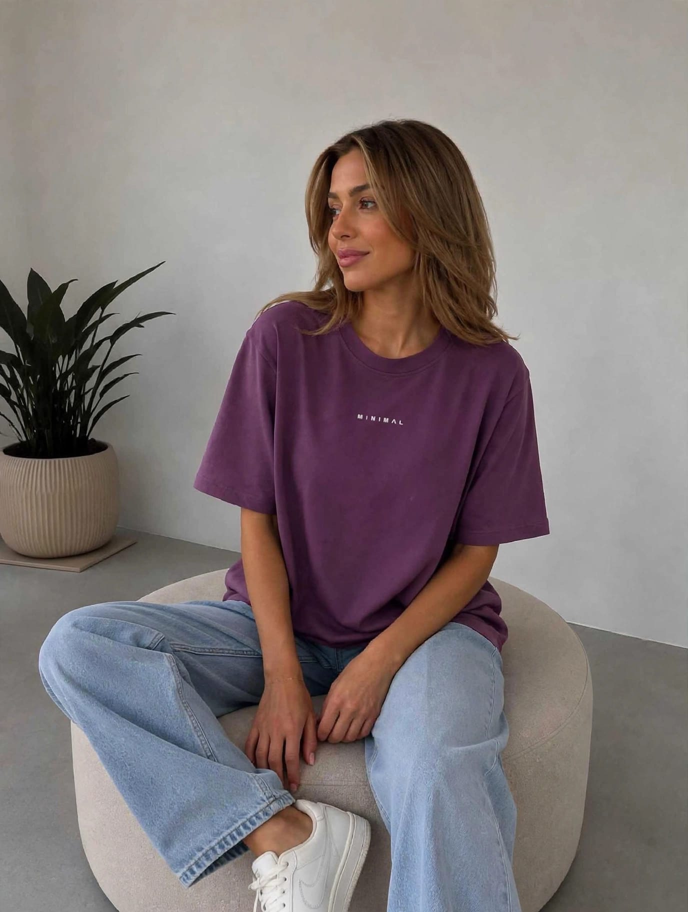T-shirt Basic Plum MINIMAL