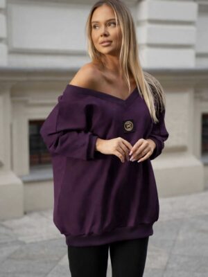 Bluza bawełniana Oversize Plum