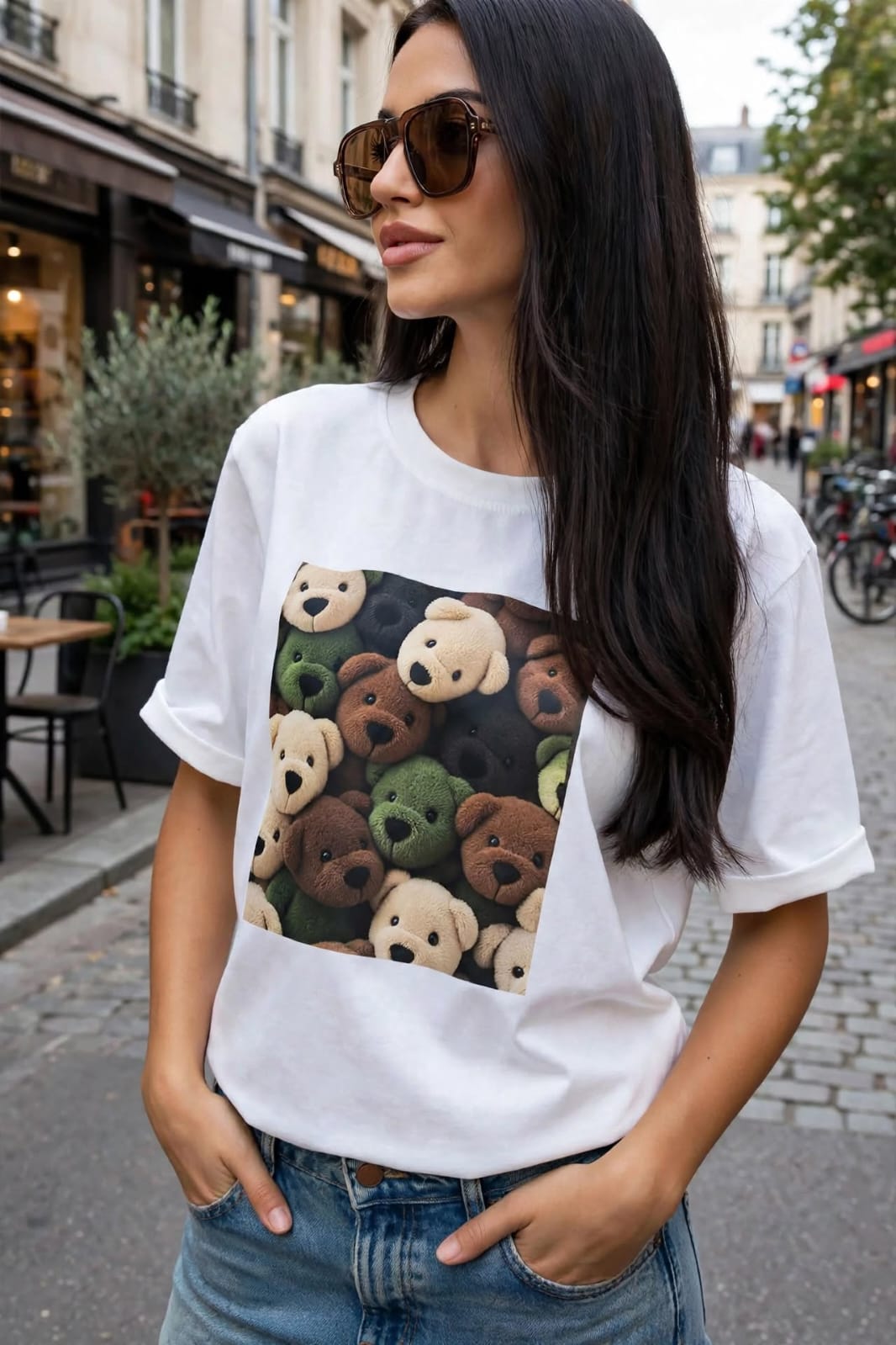 T-shirt Biały Misie - obrazek 2