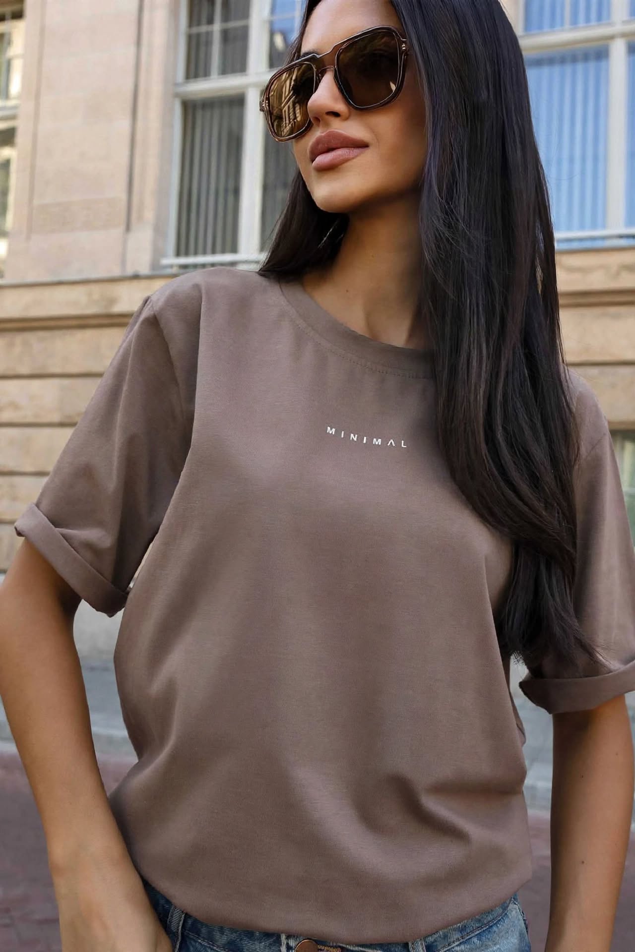 T-shirt Basic Mocca MINIMAL