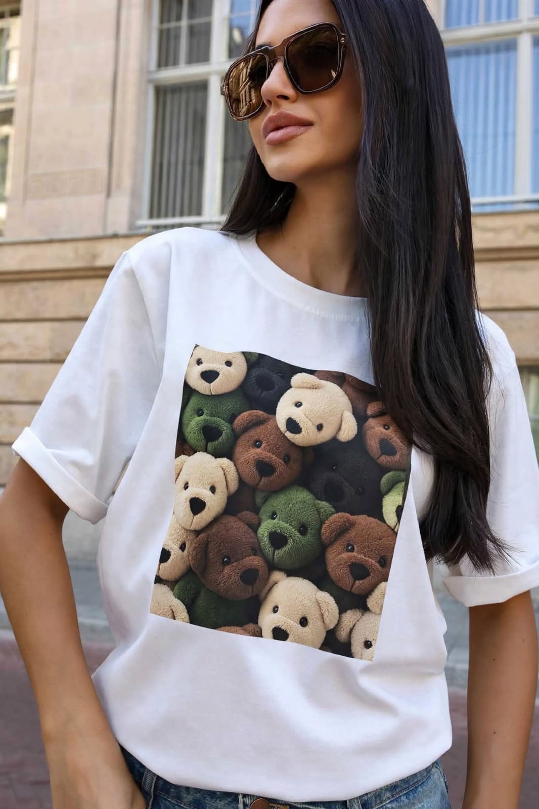 T-shirt Biały Misie