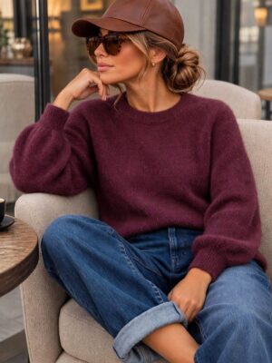 Sweter Nel Baby Alpaka Burgund